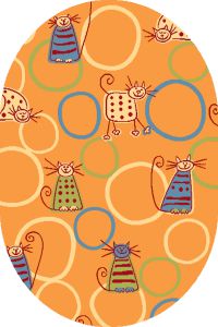 FELINE orange oval